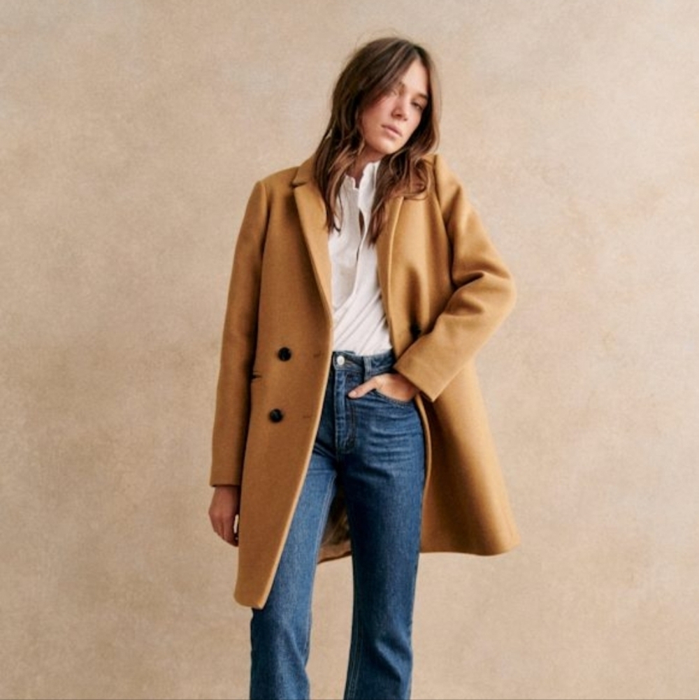 Sezane Johnson Coat in Camel size 36 NWT - Picture 3 of 15